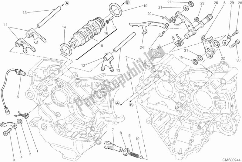 All parts for the Gear Change Mechanism of the Ducati Multistrada 1200 S Touring 2011